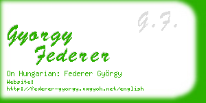 gyorgy federer business card