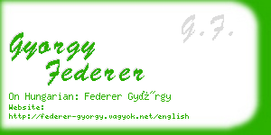 gyorgy federer business card